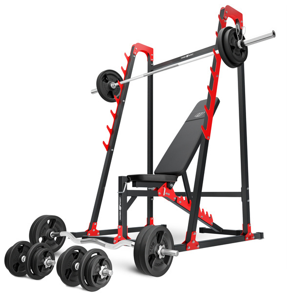 Set MH24 | verstellbare Hantelbank MH-L115 + Langhantelständer MH-S204 - Marbo Sport