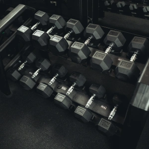 Ganteră HEX din fontă cu acoperire din cauciuc 30 kg - UpForm